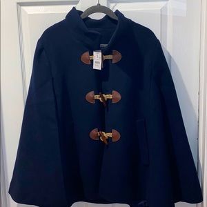 ❌ ᔕOᒪᗪ❌J. Crew Navy blue wool blend cape